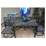 OUTDOOR PATIO TABLE WITH 4 SWIVEL/ROCKERS