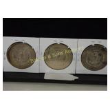 GROUP OF 3 MORGAN SILVER DOLLARS 1884-0,