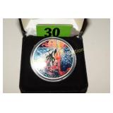 US 2001 COLORIZED SILVER AMERICAN EAGLE