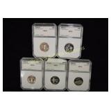 GROUP OF 5 PCI GRADED PR70 2000-S SILVER STATE