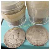 GROUP OF 40 SILVER FRANKLIN HALF DOLLARS
