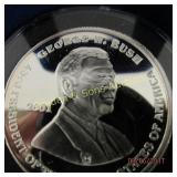 GEORGE W BUSH ONE OUNCE SILVER MEDALLION
