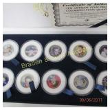 GROUP OF 10 COLORIZED STATE QUARTERS FEATURING