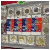 TRAY OF ASSTD COINS, MEDALLIONS ETC