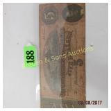 CONFEDERATE STAES OF AMERICA $5.00 BILL DATED