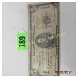 US SERIES 1929 $5.00 NATIONAL CURRENCY NOTE,