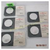 GROUP OF 5 BRILLIANT UNCIRCULATED SILVER