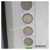 GROUP OF 4 US MORGAN SILVER DOLLARS