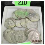 GROUP OF 20 SILVER FRANKLIN HALF DOLLARS
