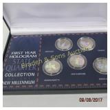 GROUP OF 15 STATE QUARTERS IN DISPLAY BOXES