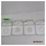 GROUP OF 5 PCI GRADED PR70 1999-S SILVER QUARTERS