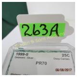 GROUP OF 6 PCI GRADED PR 70 1999-S SILVER