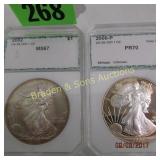 PCI GRADED 2002 MS67 SILVER EAGLE AND