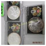 GROUP OF 3 BRILLIANT UNCIRCULATED SILVER AMERICAN
