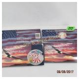 GROUP OF 3 COLORIZED SILVER AMERICAN EAGLES