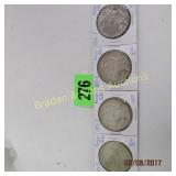 GROUP OF 4 US MORGAN SILVER DOLLARS