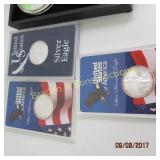 GROUP OF 3 BRILLIANT UNCIRCULATED SILVER