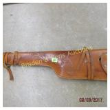 HAND TOOLED LEATHER RIFLE SCABBORD WITH