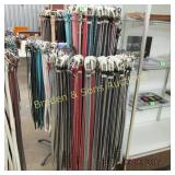 LARGE GROUP OF ASST WESTERN BELTS AND RACK