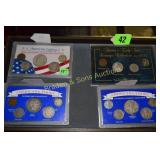 GROUP OF 4 COLLECTIBLE SILVER COIN SETS IN