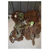 GROUP OF 4 HEAVY DUTY 3/4" CHAINS. (ONE IS