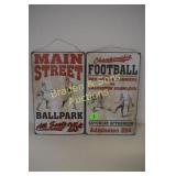 GROUP OF TWO 16" X 10" TIN AD SIGNS