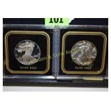 US 1987 AND 1989 BRILLIANT UNCIRCULATED SILVER