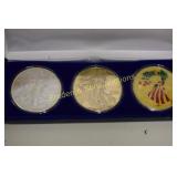 GROUP OF 3 BRILLIANT UNCIRCULATED SILVER AMERICAN