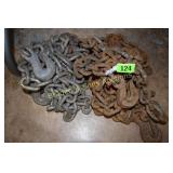 GROUP OF TWO 1/2" CHAINS WITH HOOKS