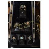 GROUP OF 9  LADIES STERLING SILVER RINGS