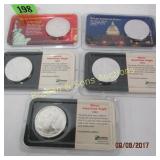 GROUP OF 5 BRILLIANT UNCIRCULATED SILVER