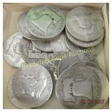 GROUP OF 20 SILVER FRANKLIN HALF DOLLARS