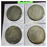 GROUP OF 4 MORGAN SILVER DOLLARS