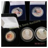 TRAY OF ASSTD PRESIDENTIAL COINS AND MEDALLIONS