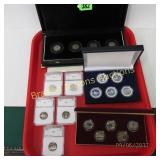 GROUP OF 15 STATE QUARTERS AND BARBER QUARTER,
