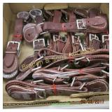 GROUP OF 10 LEATHER SPUR STRAPS