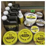BOX OF ASSTD LEATHER MAINTENANCE SUPPLIES