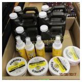 BOX OF ASSTD LEATHER MAINTENANCE SUPPLIES