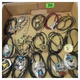 GROUP OF 15 NATIVE AMERICAN AND WESTERN BOLOS