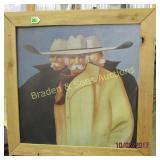 FRAMED 23" X 23" WESTERN PRINT