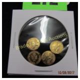 GROUP OF FOUR 2K GOLD MAXAMILAN RESTRIKE COINS