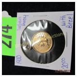 US 1900 INDIAN HEAD PENNY WITH BEZEL