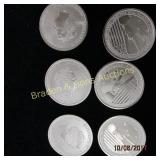 GROUP OF 6 AUSTRAILIAN 2013 SILVER HALF DOLLARS