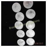 GROUP OF TEN 2013 AUSTRAILIAN SILVER HALF DOLLARS