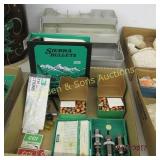 BOX OF ASSTD RELOADING TOOLS AND SUPPLIES