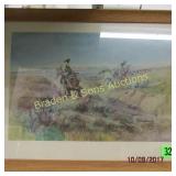 GROUP OF 2 FRAMED WESTERN PRINTS BY CHARLES