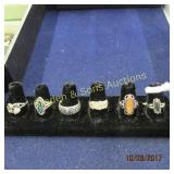 GROUP OF 6 LADIES STERLING RINGS