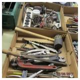 GROUP OF 4 BOXES OF ASSTD HAND TOOLS, DRILLS