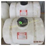 GROUP OF TWO 35 GAL PLASTIC TANKS