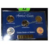 GROUP OF 5 TEXAS STATE QUARTERS IN PLASTIC
